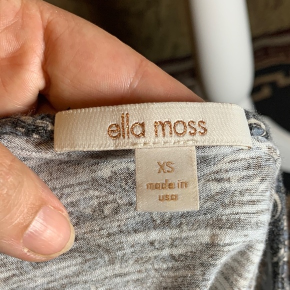 Ella Moss Black Blue and Grey Long Sleeve Maxi Dress BOHO Fall Warm Soft - Picture 5 of 9